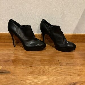 Vince Camuto Black Leather Ankle Boot Heels